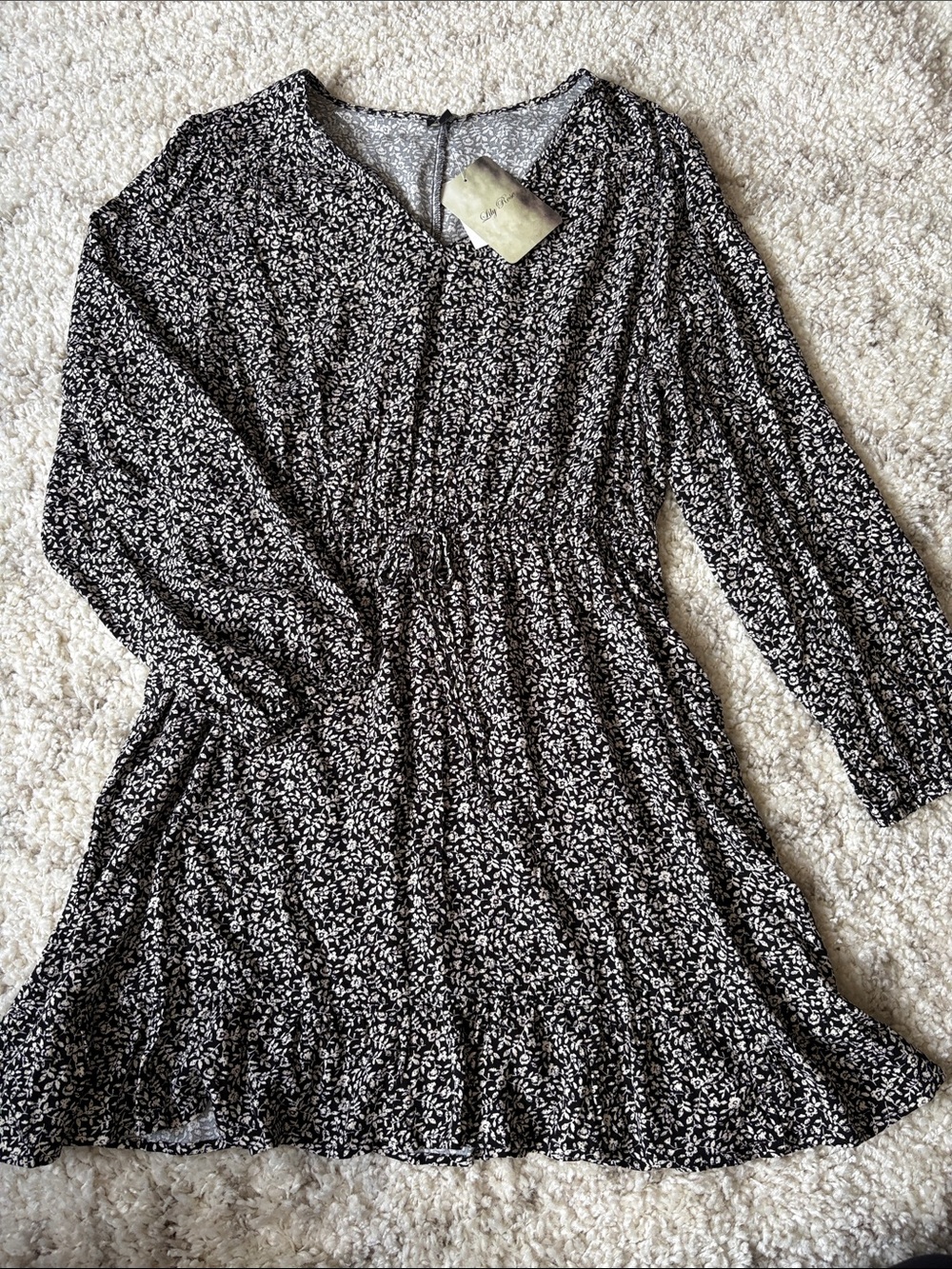 NWT Lily Rose black and white floral dress XXL
